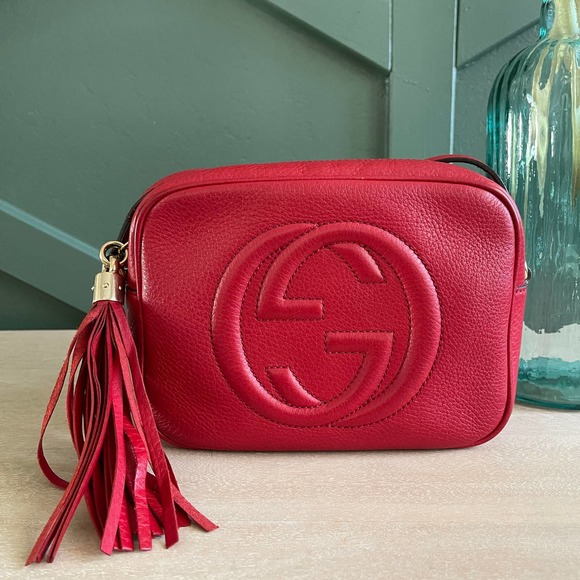 Used Gucci Disco SOHO Red Crossbody Leather Bag